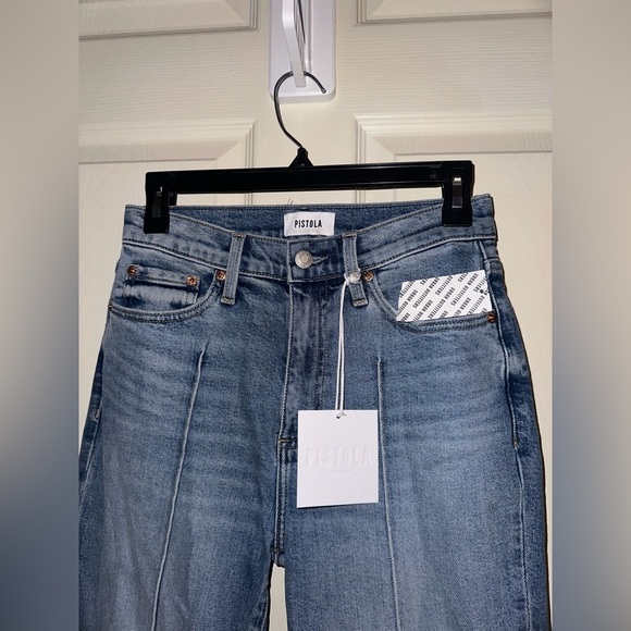 Pistola Lennon high rise crop boot Blue Straight Leg Women's Jeans 26 NWT - Picture 3 of 10